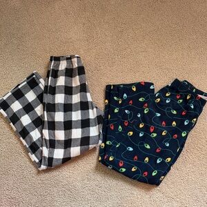 Wondershop Kids Pajama Bottoms - Black and White Checkered & Festive Lights